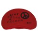 Crescent Lap Table - Red Polyester 'Give Peace a Chance'